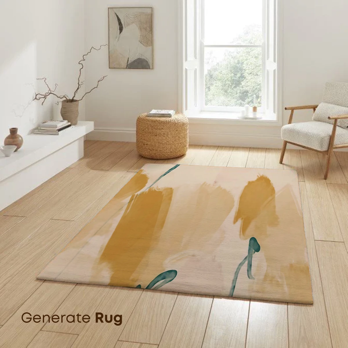 Abstract Whispers: Teal Threads in Warm Hues - Image 6