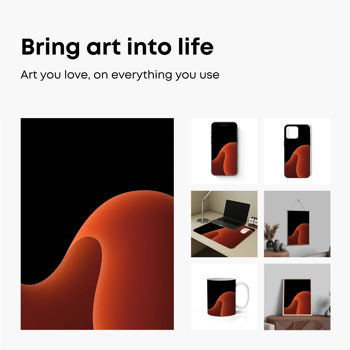 Eclipse of Form: Abstract Orange Curves - Image 2