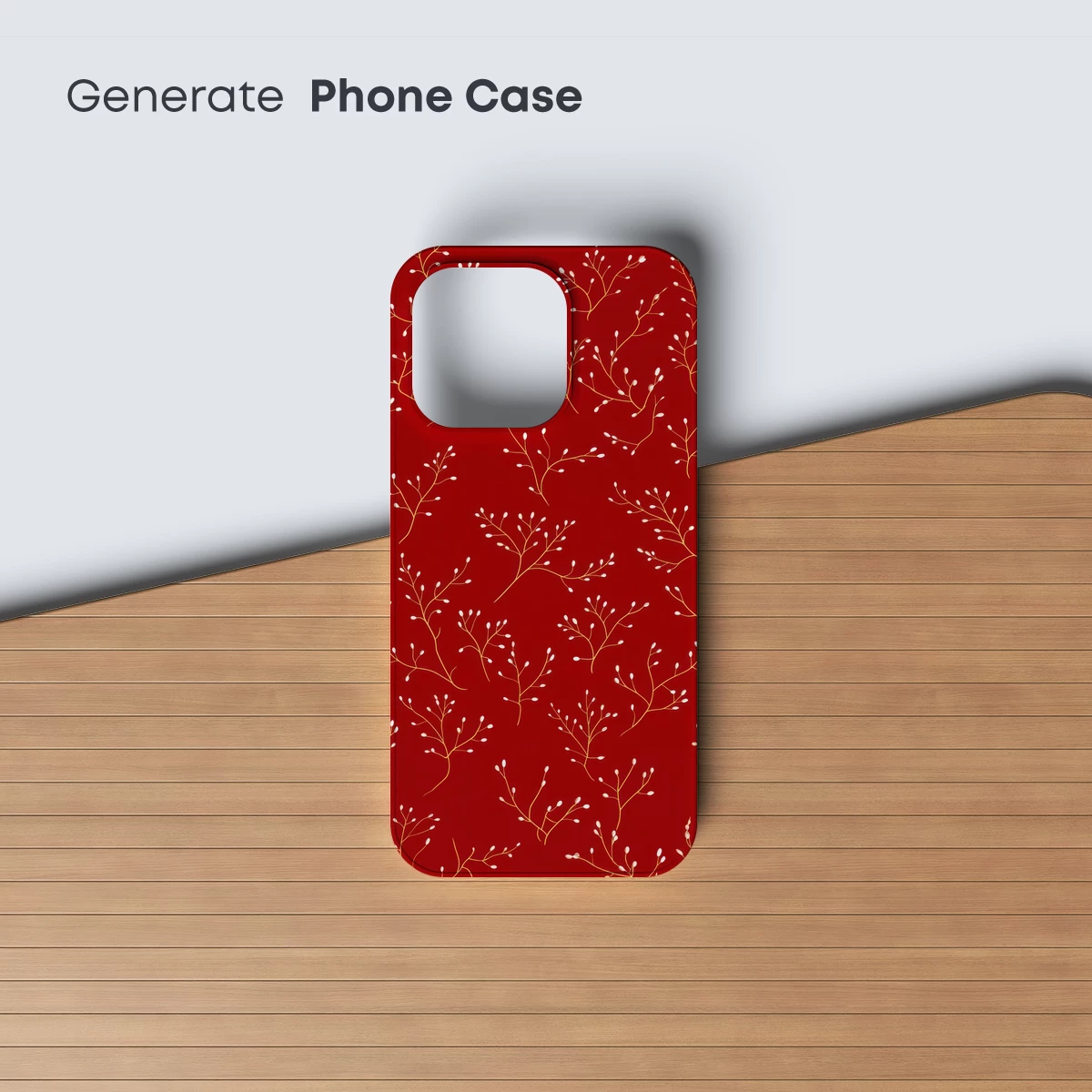 Golden Branches on Crimson: Elegance in Bloom - Image 3