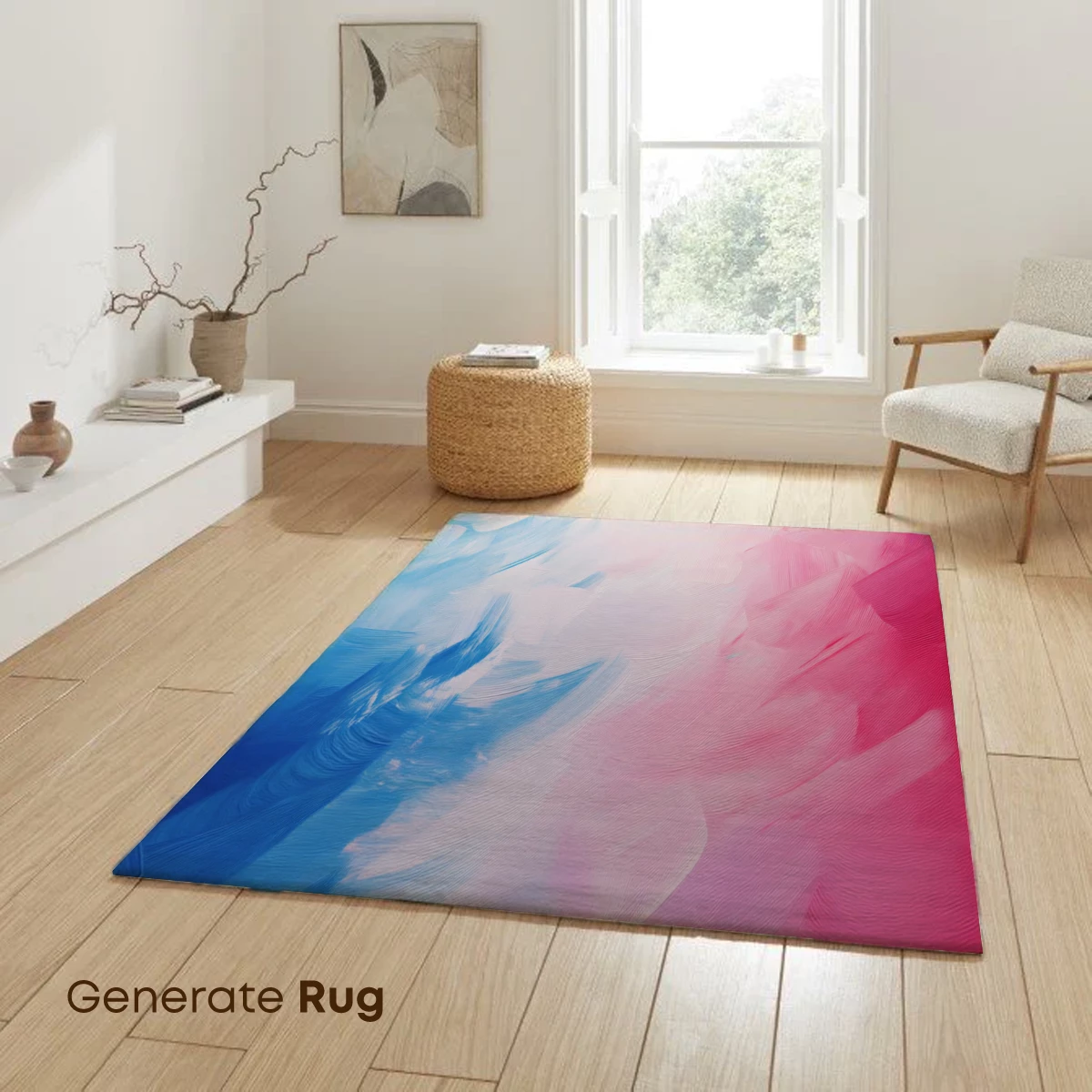 Abstract Brushstroke Symphony: Blue and Pink Harmony - Image 6