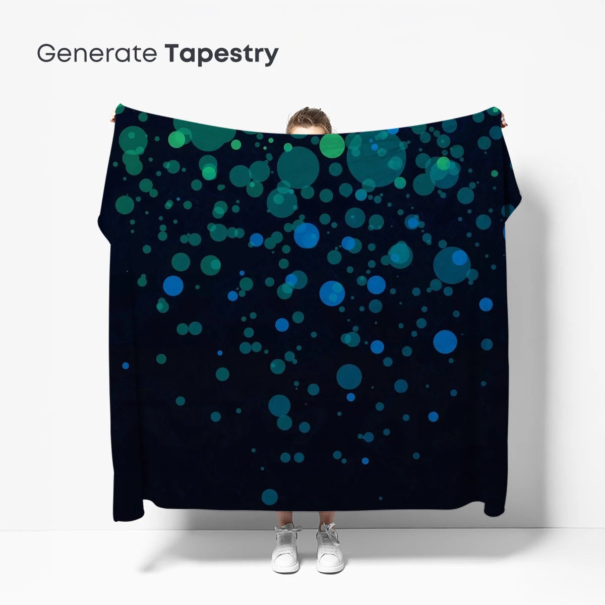 Aquatic Nebula: Teal and Blue Dot Constellation - Image 5