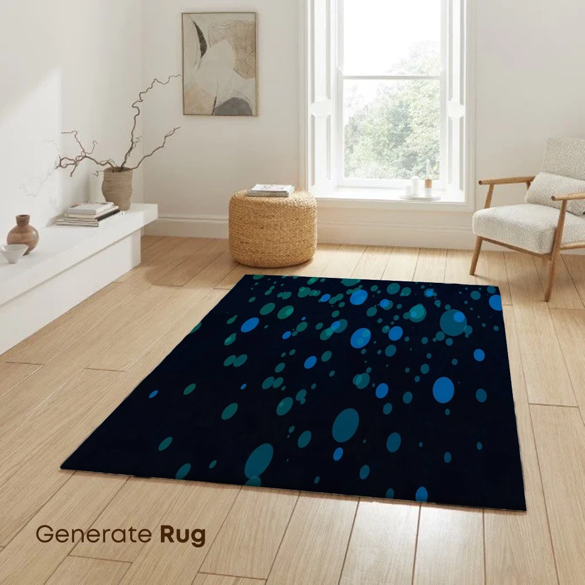 Aquatic Nebula: Teal and Blue Dot Constellation - Image 6