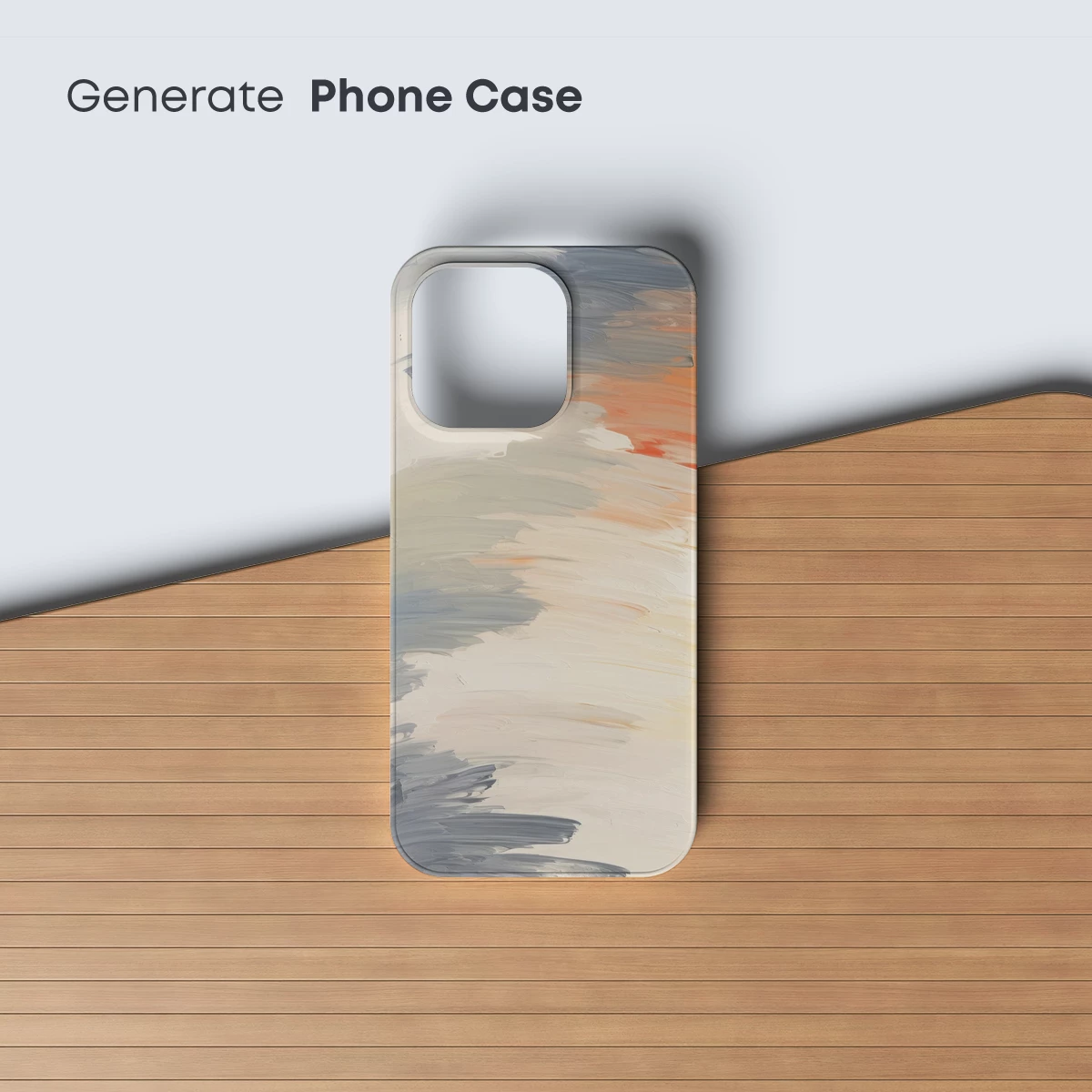 Abstract Horizon: Gray and Coral Fusion - Image 3