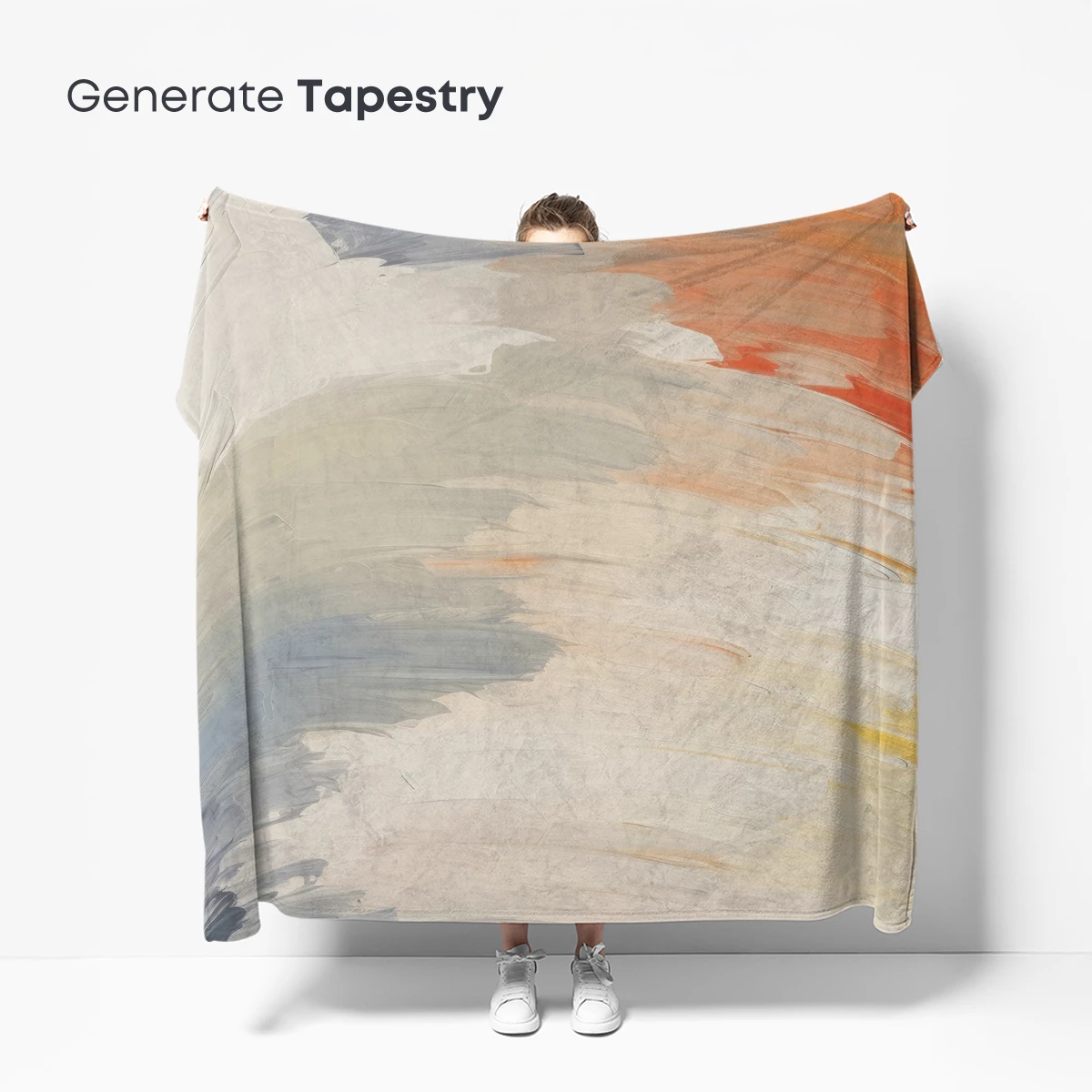 Abstract Horizon: Gray and Coral Fusion - Image 5