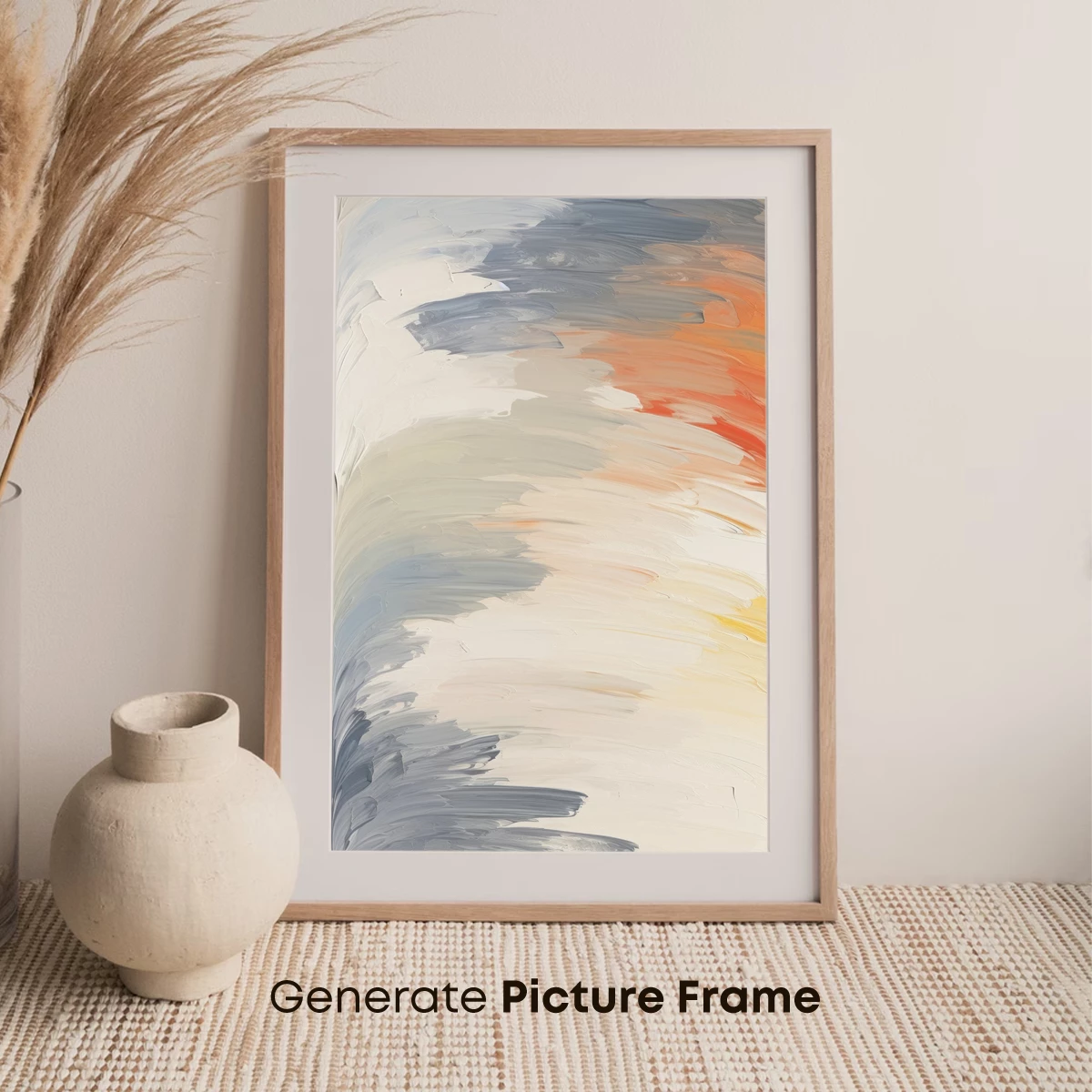 Abstract Horizon: Gray and Coral Fusion - Image 7