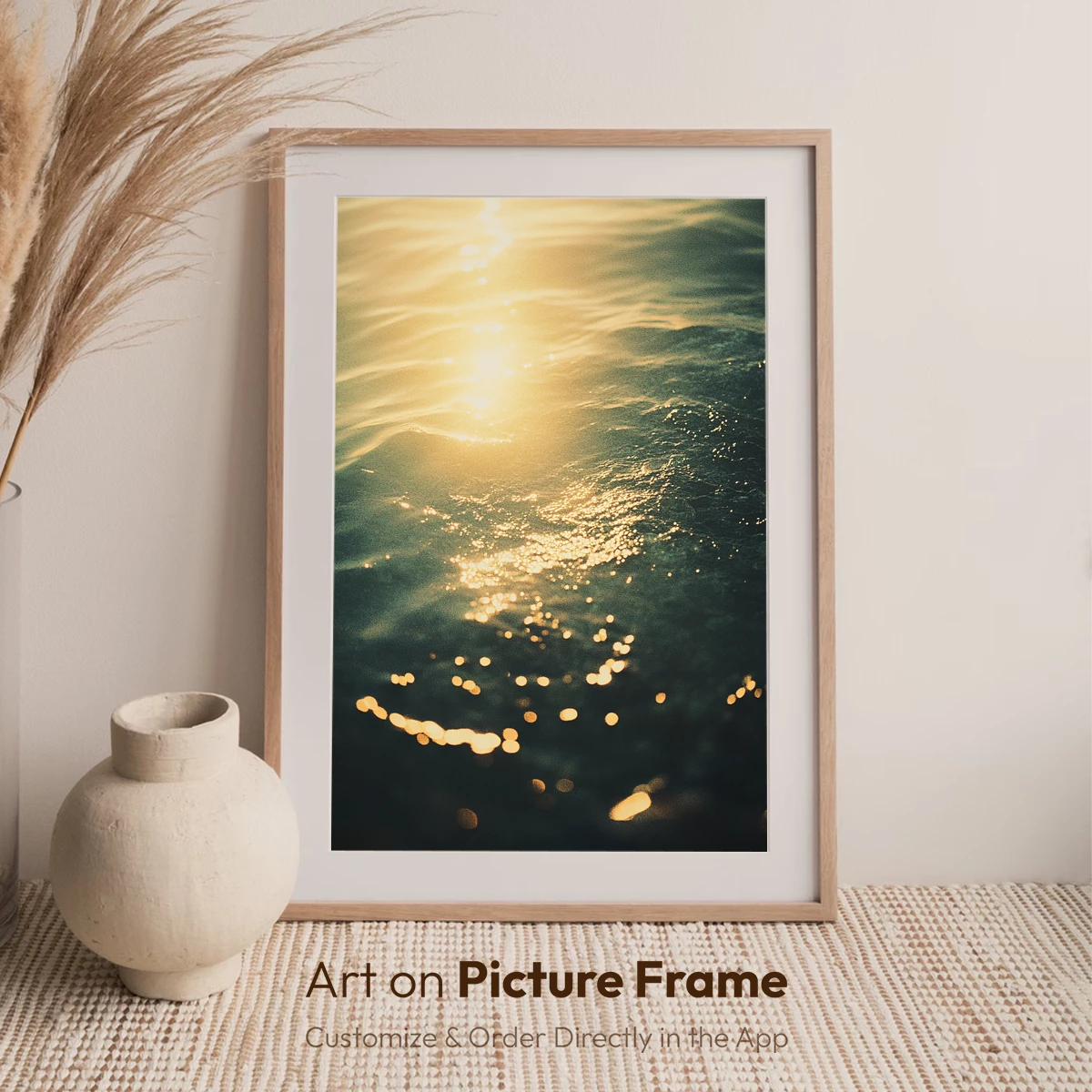 Golden Ripple Symphony: Sunlit Water Reflections - Image 7