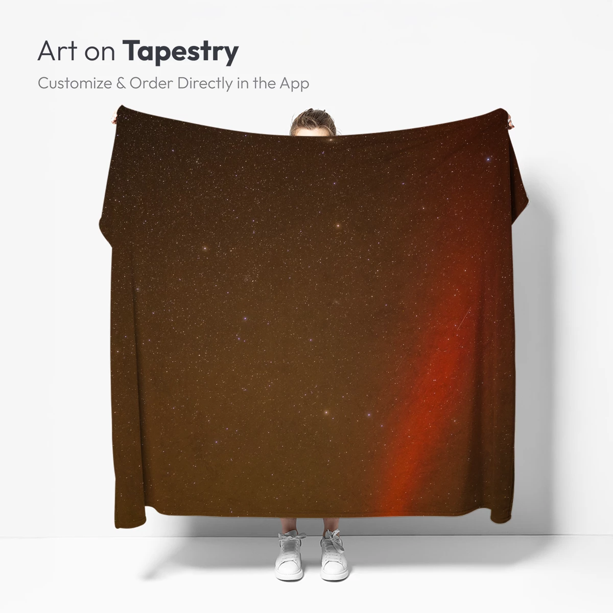 Celestial Aurora: Starlit Sky with Fiery Streak - Image 4