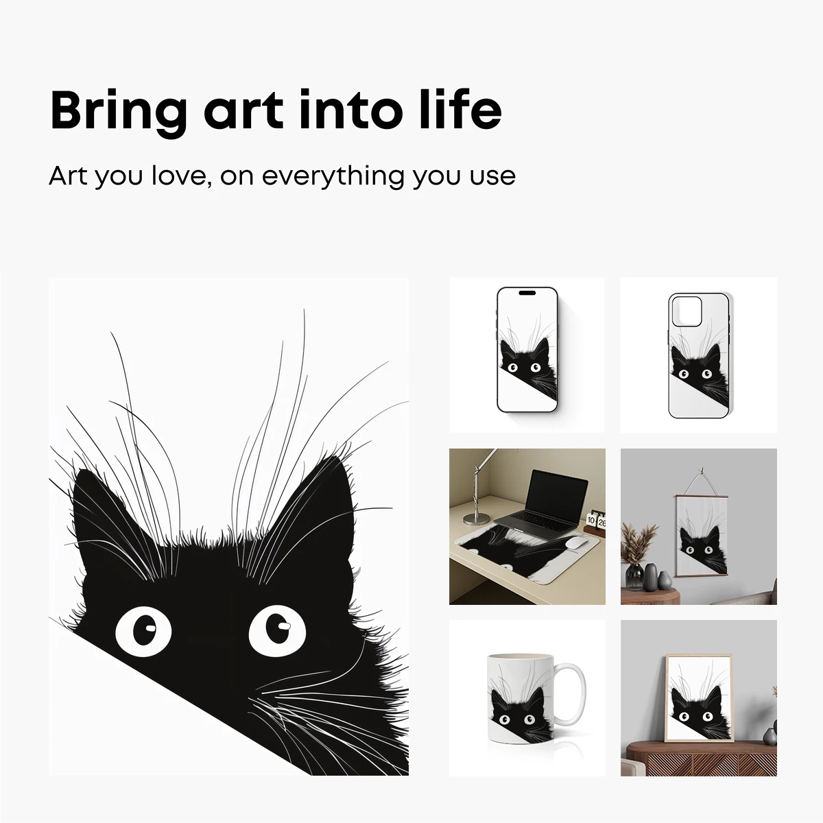 Peeking Cat Whiskers: Minimalist Mystery - Image 2