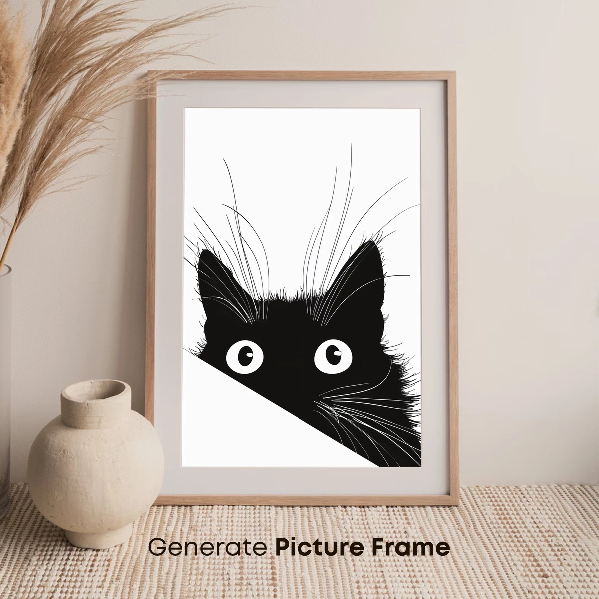 Peeking Cat Whiskers: Minimalist Mystery - Image 7