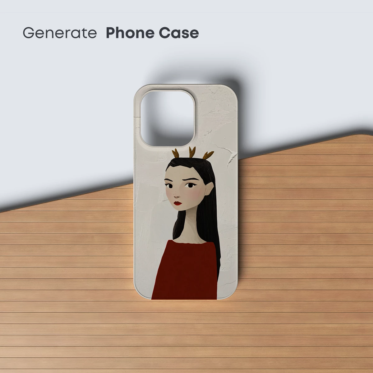 Deer-Horned Muse in Crimson - Image 3