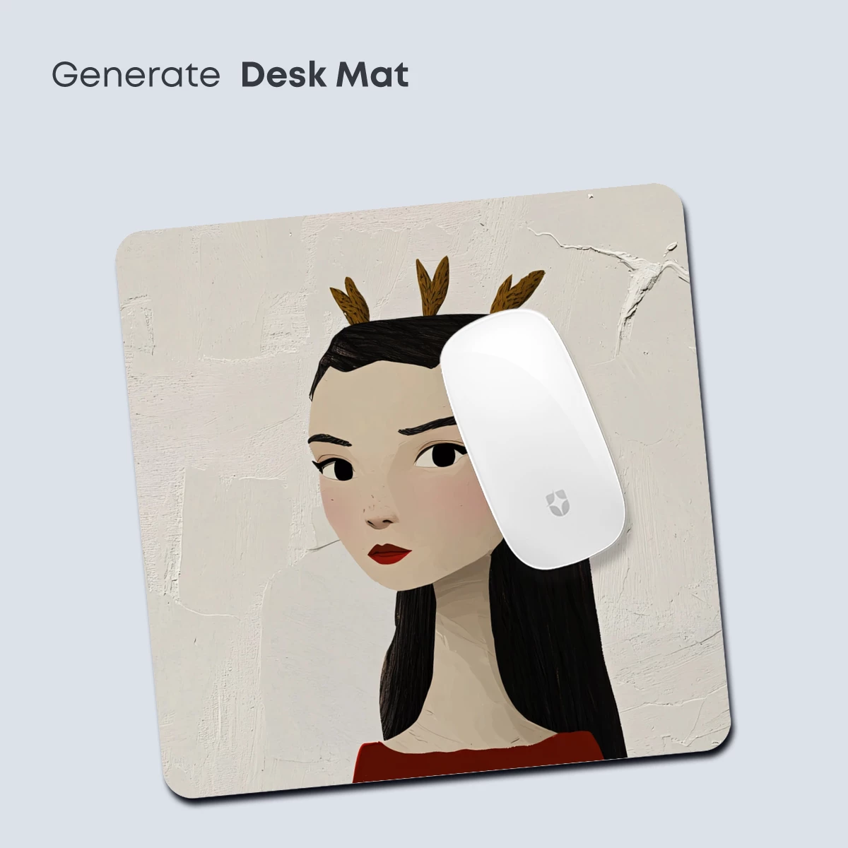 Deer-Horned Muse in Crimson - Image 4