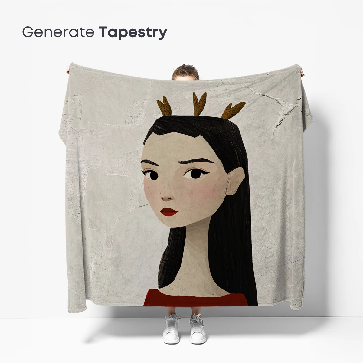 Deer-Horned Muse in Crimson - Image 5