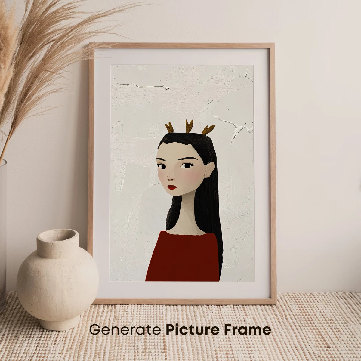 Deer-Horned Muse in Crimson - Image 7