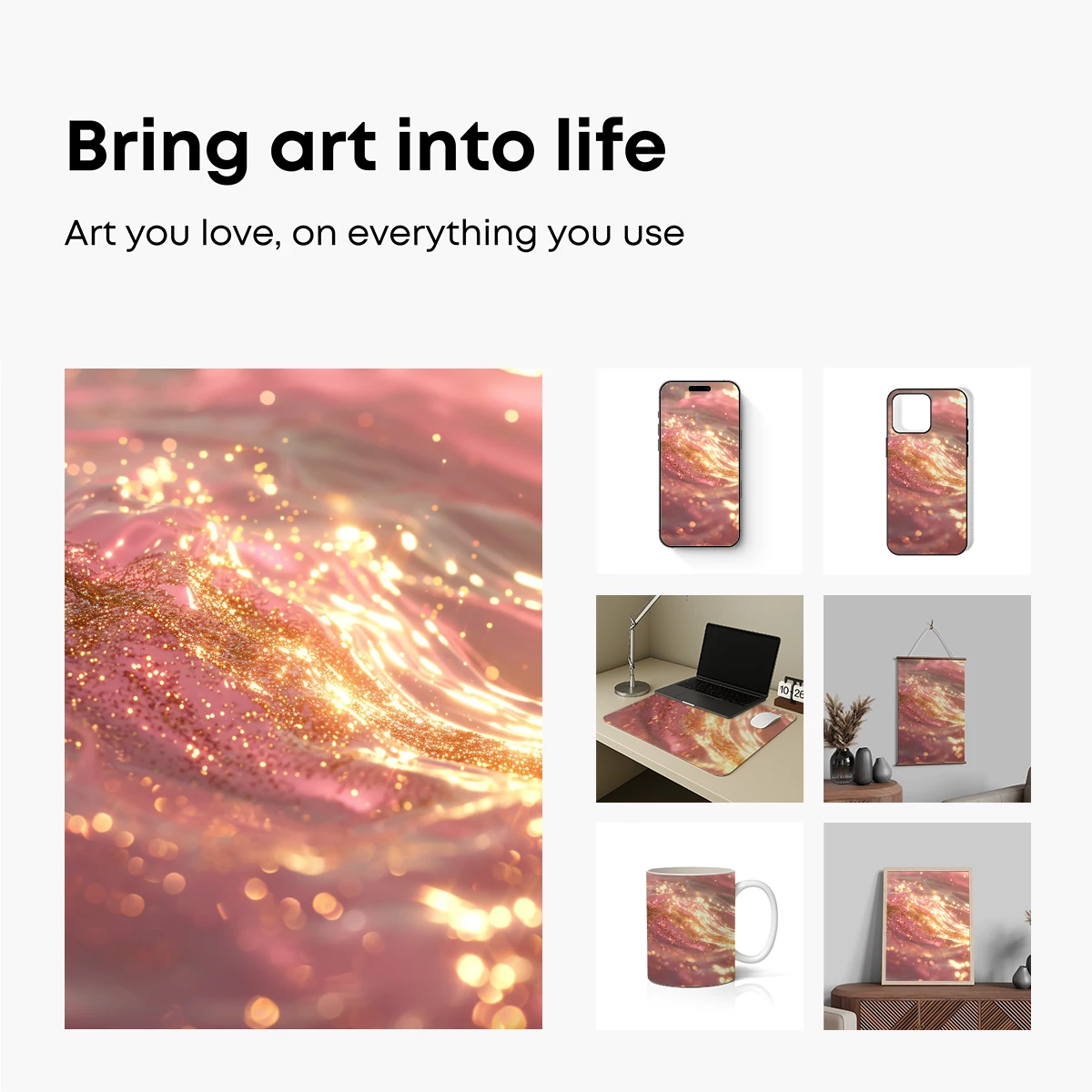 Golden Ripple in Rose Quartz - Image 2