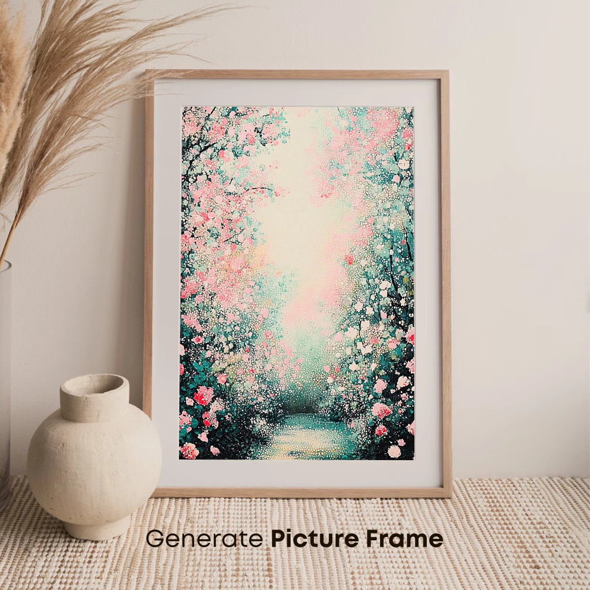 Blossom Pathway: Pointillist Spring Fantasy - Image 7