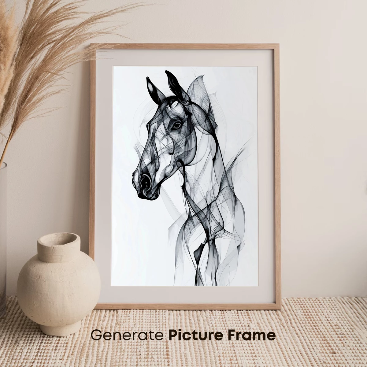 Ethereal Equine: Smoke-Formed Horse Portrait - Image 7
