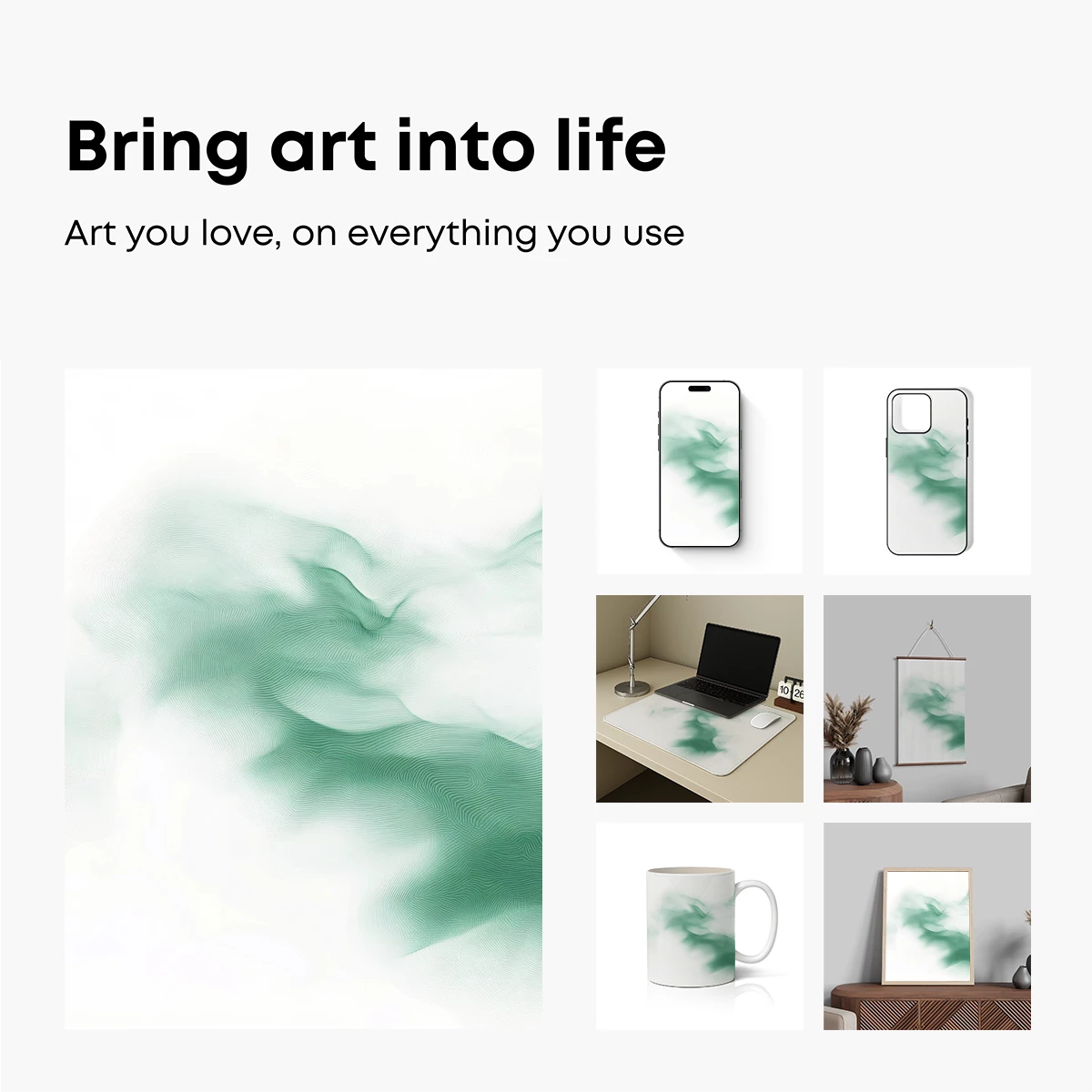 Ethereal Mist Waves: A Whisper of Green