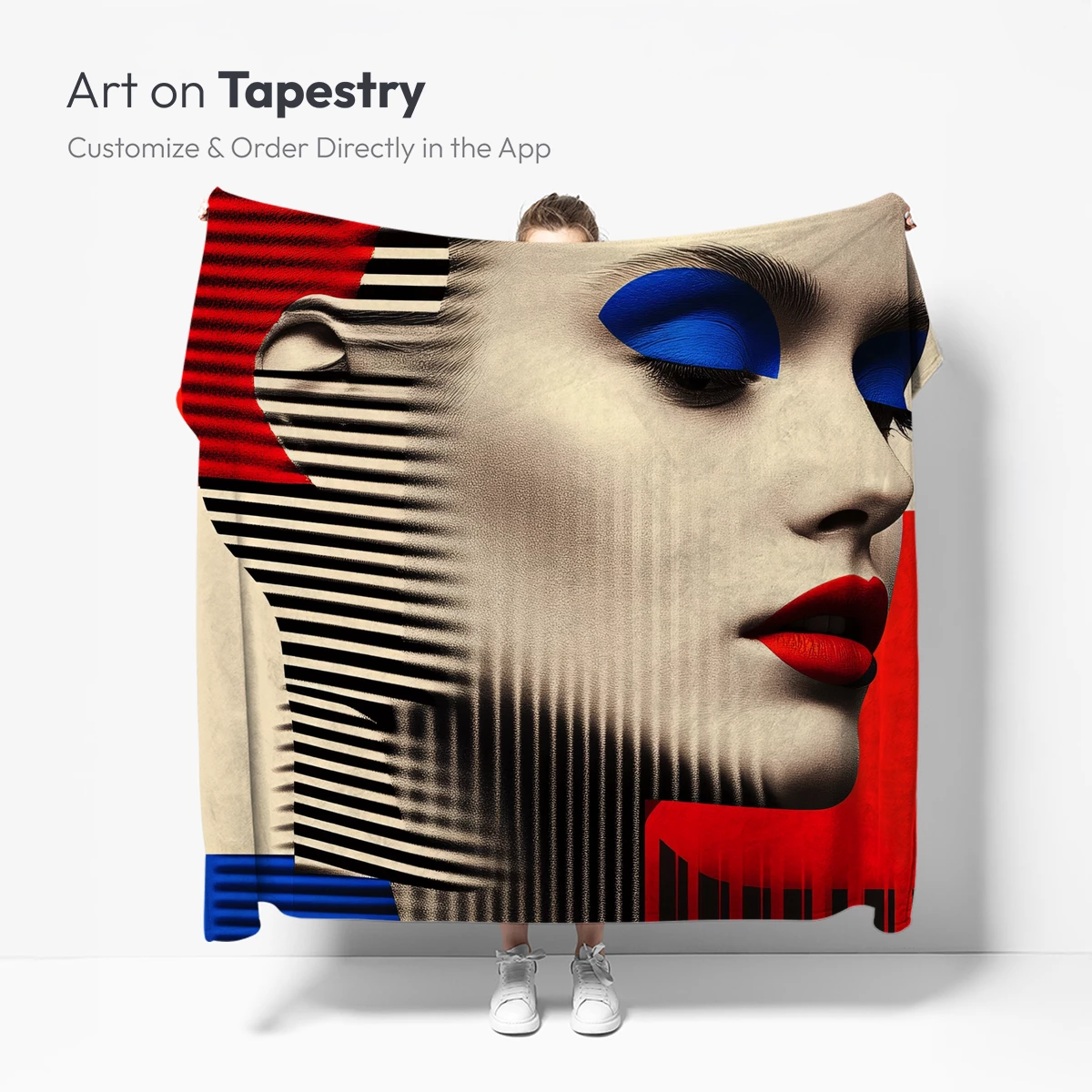 Geometric Face Art: Bold Stripes and Electric Colors - Image 4