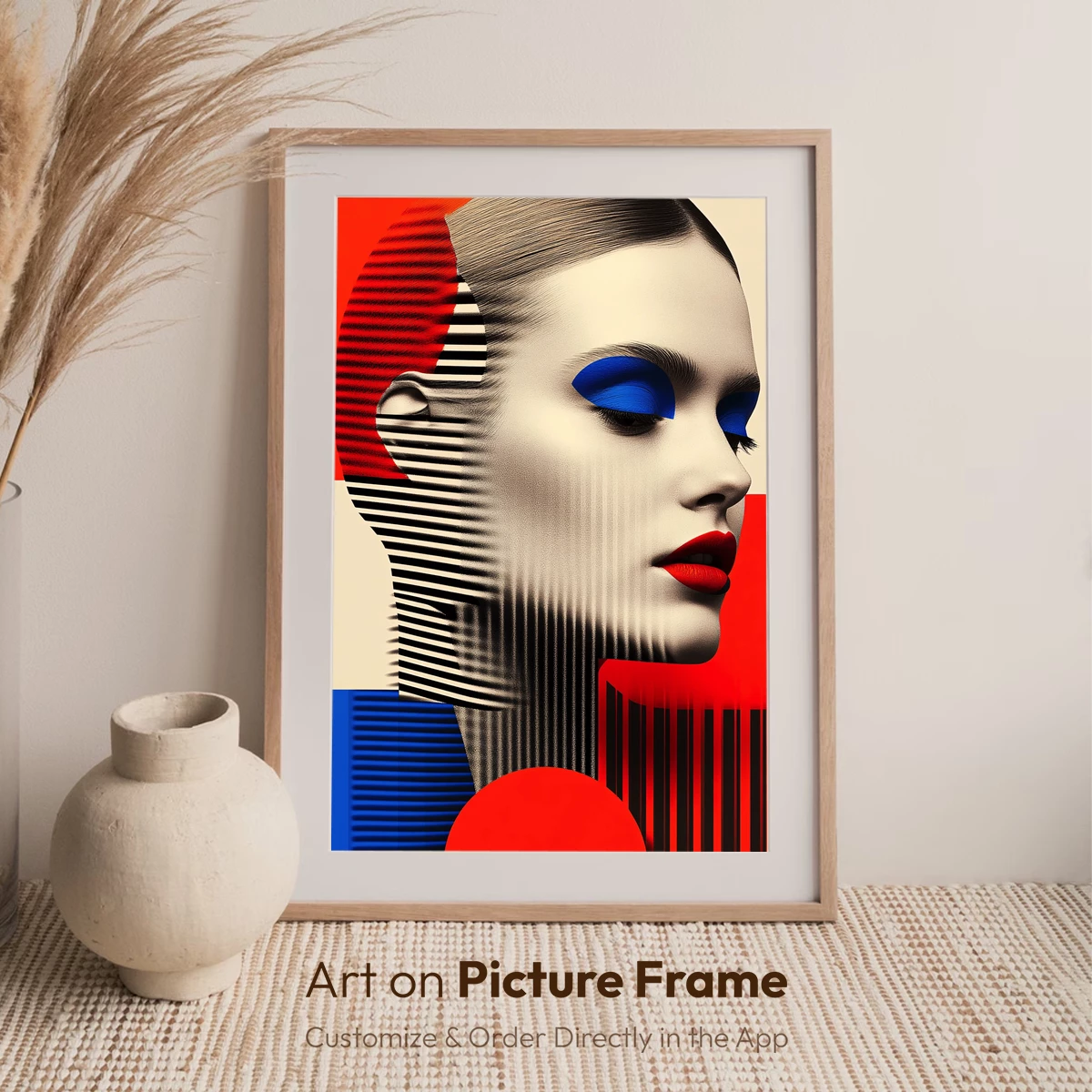 Geometric Face Art: Bold Stripes and Electric Colors - Image 6