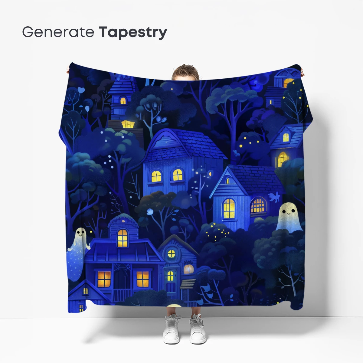 Enchanted Night Village with Ghostly Friends - Image 5