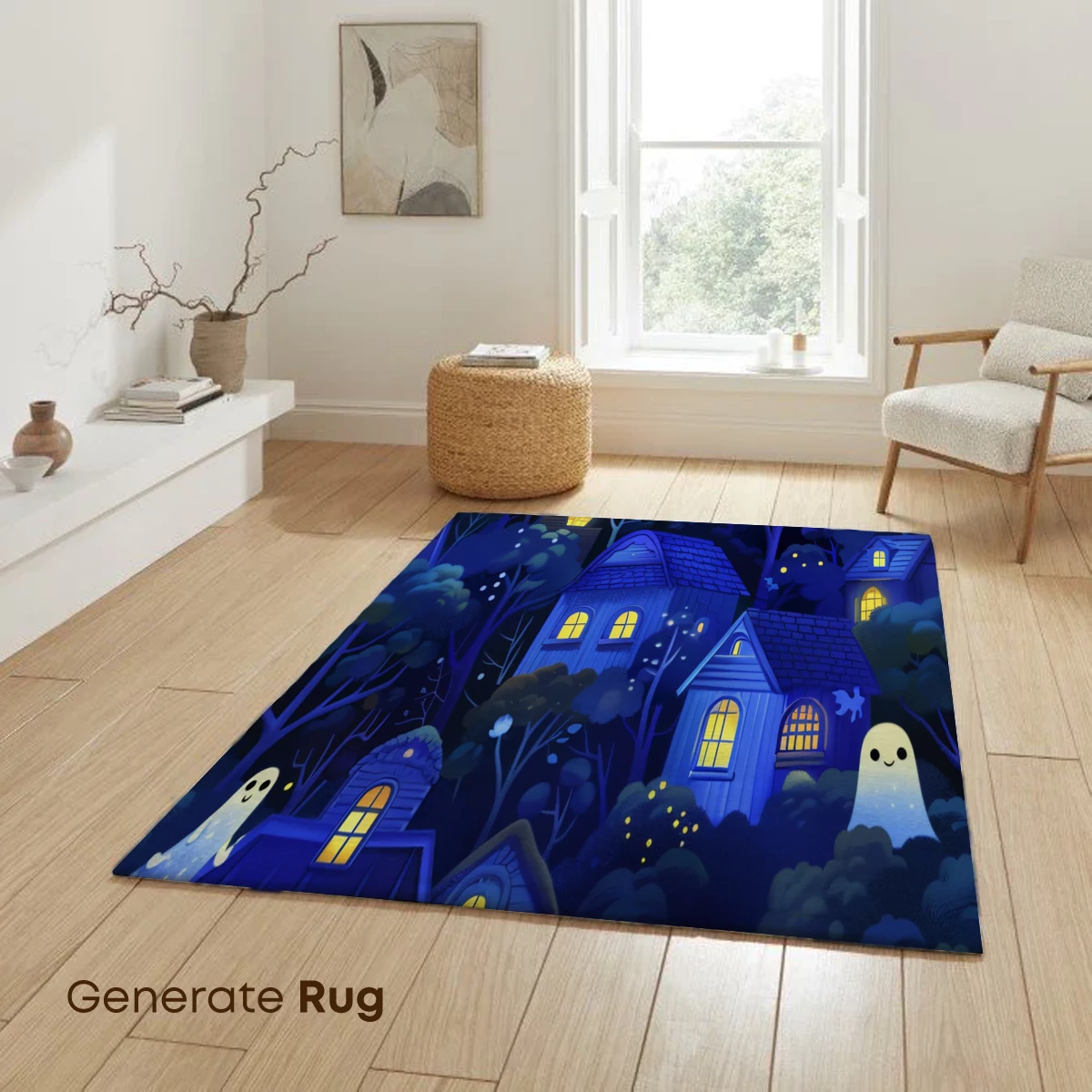 Enchanted Night Village with Ghostly Friends - Image 6