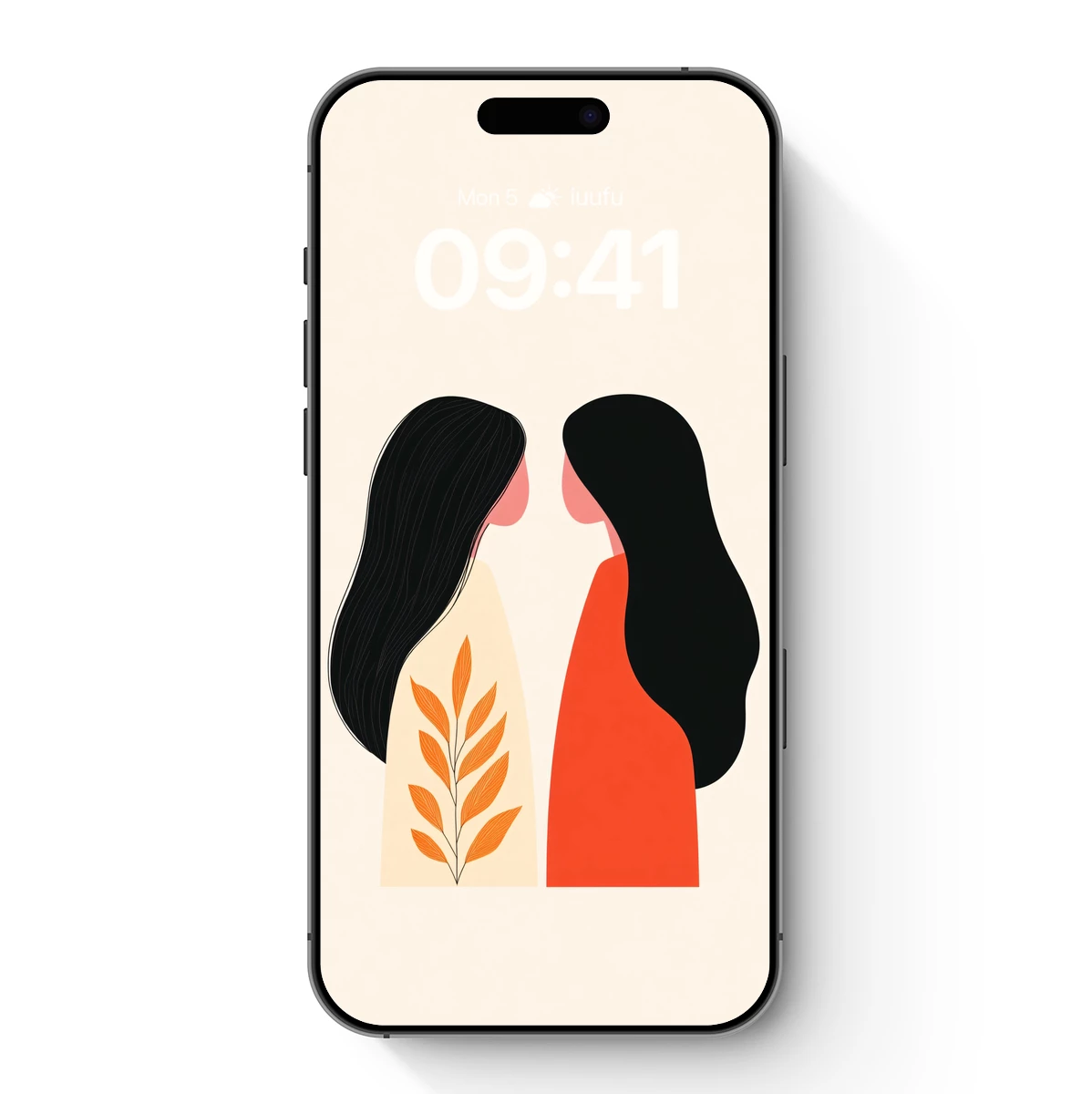 Harmonious Duo: Abstract Figures in Warm Embrace