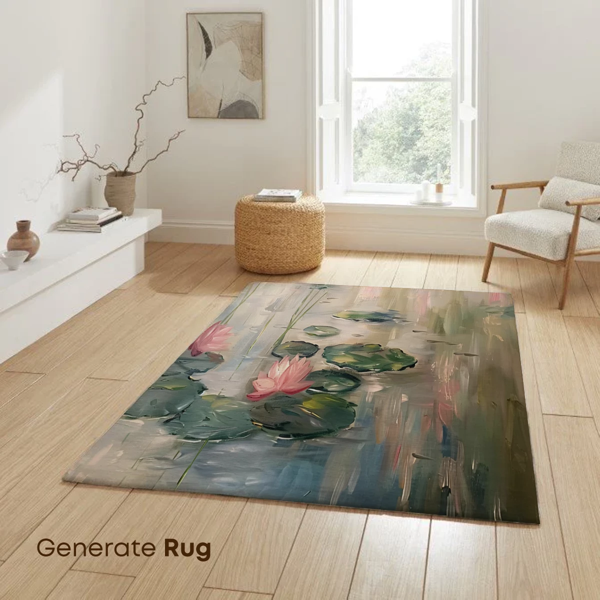 Impressionist Lilies: Serene Pond Reflections - Image 6