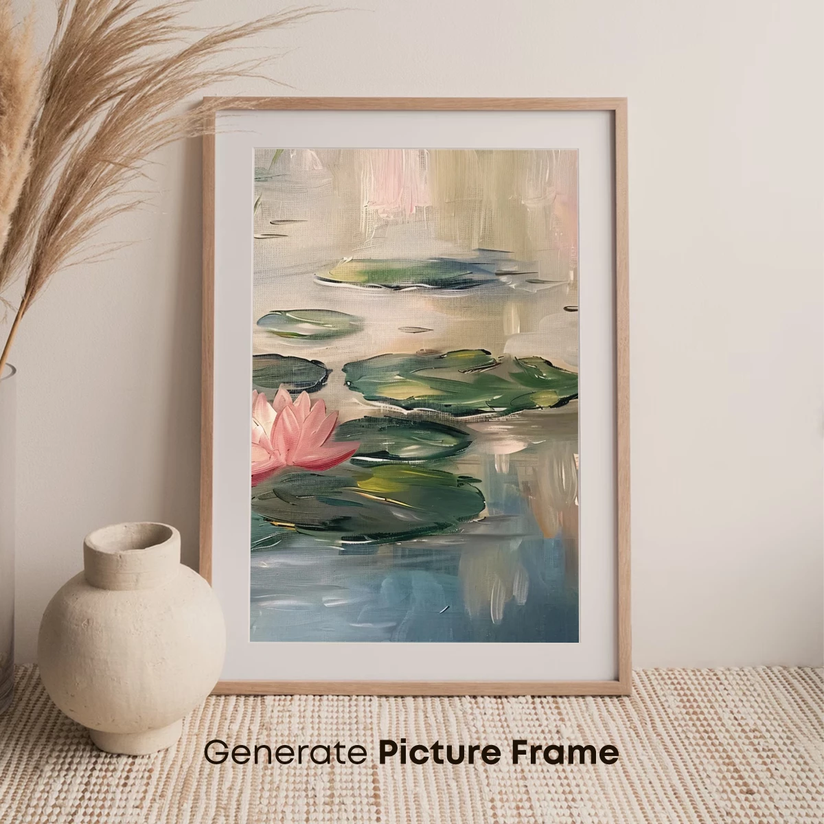 Impressionist Lilies: Serene Pond Reflections - Image 7