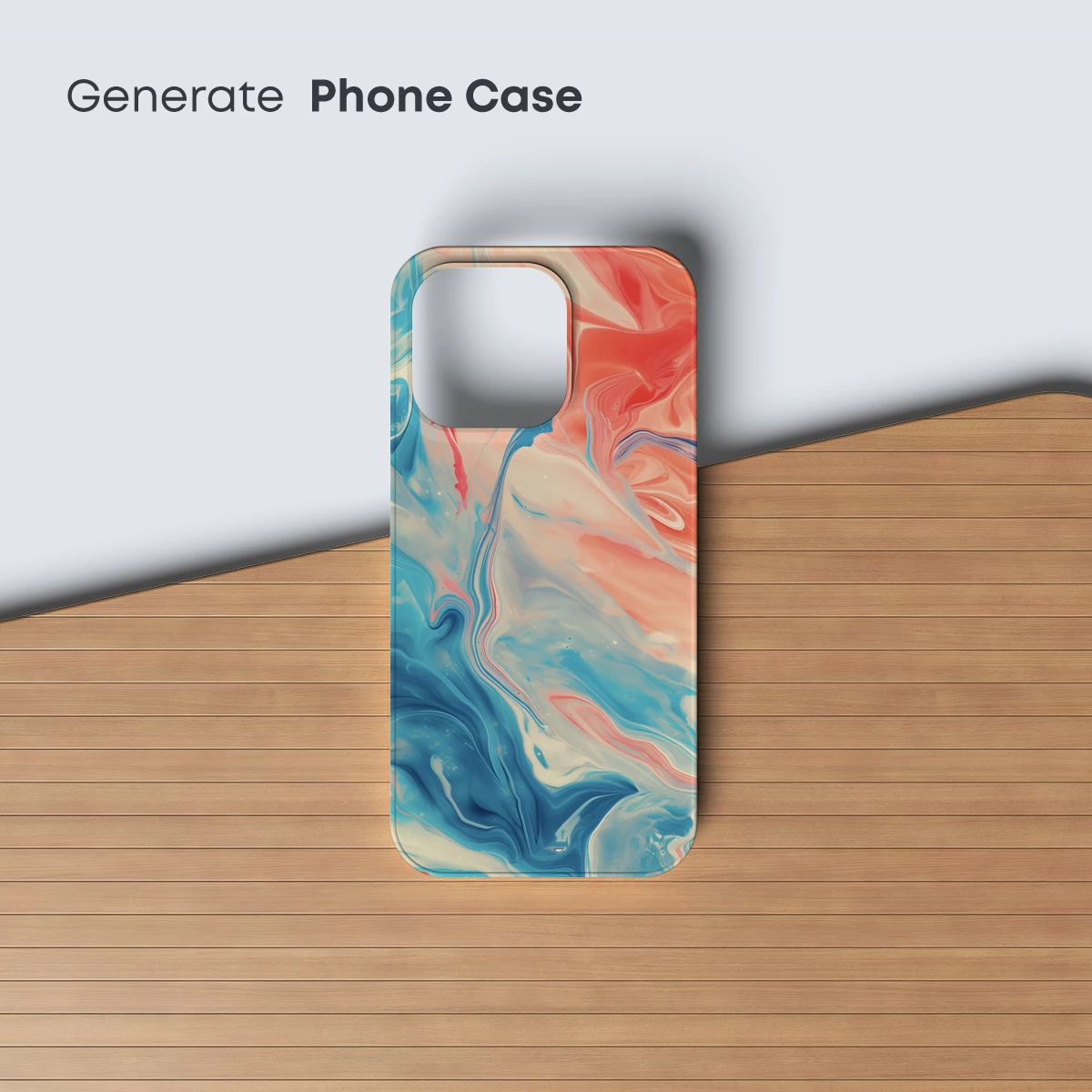 Fluid Dreamscape: Abstract Swirls in Coral and Teal - Image 3