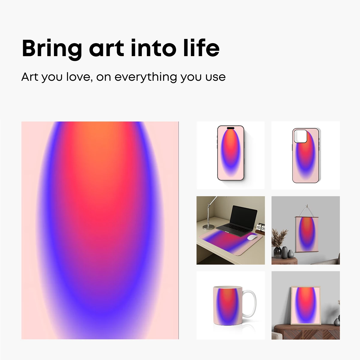 Ethereal Gradient Orb: Fusion of Blue and Red Hues - Image 2