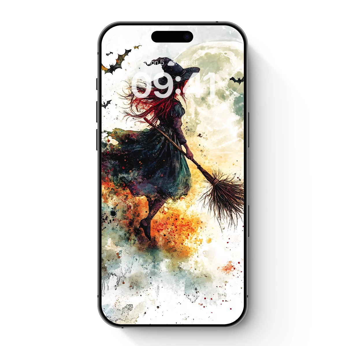 Enchanted Moonlit Flight: Witch on Broomstick