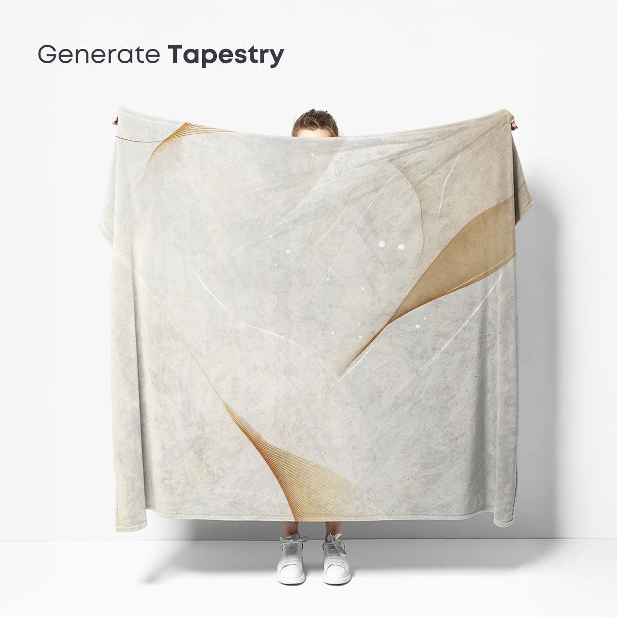 Elegant Flow: Golden Whispers in White - Image 5