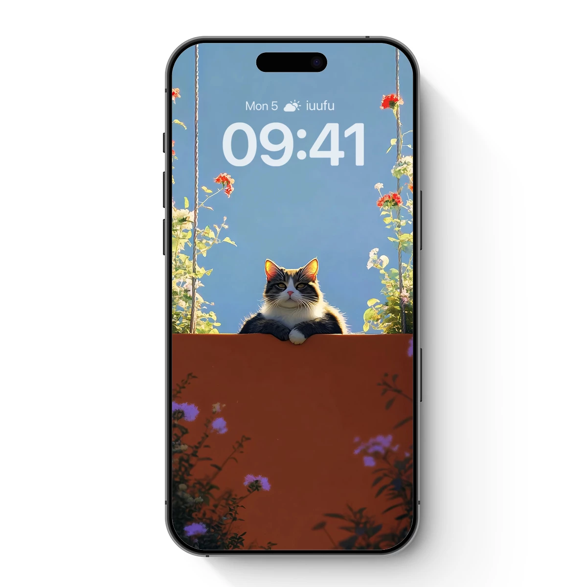 Curious Cat in Floral Haven