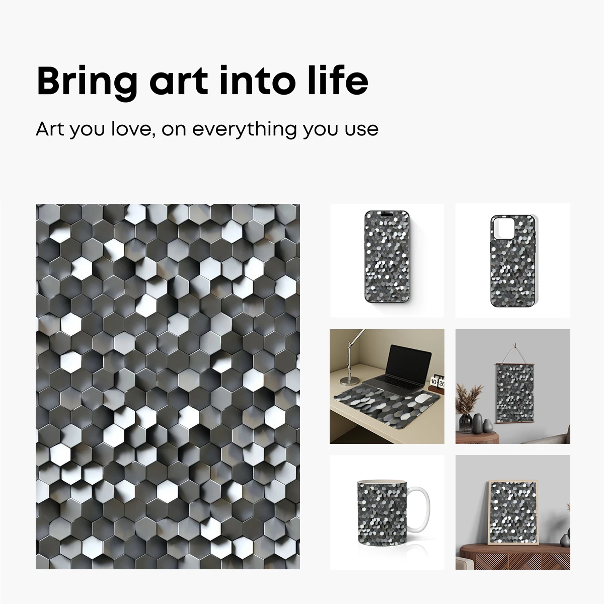 Hexagonal Metal Symphony: Geometric Elegance - Image 2