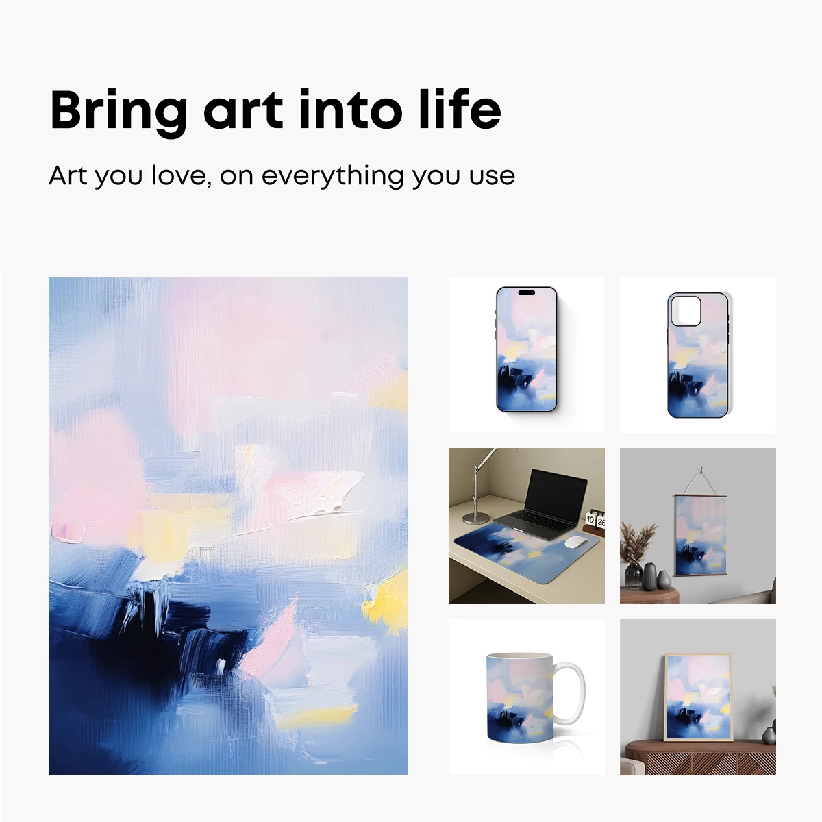 Abstract Blue Symphony: Brushstroke Harmony - Image 2