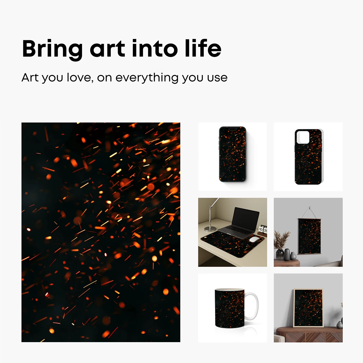 Ember Dance: Fiery Sparks in Midnight - Image 2