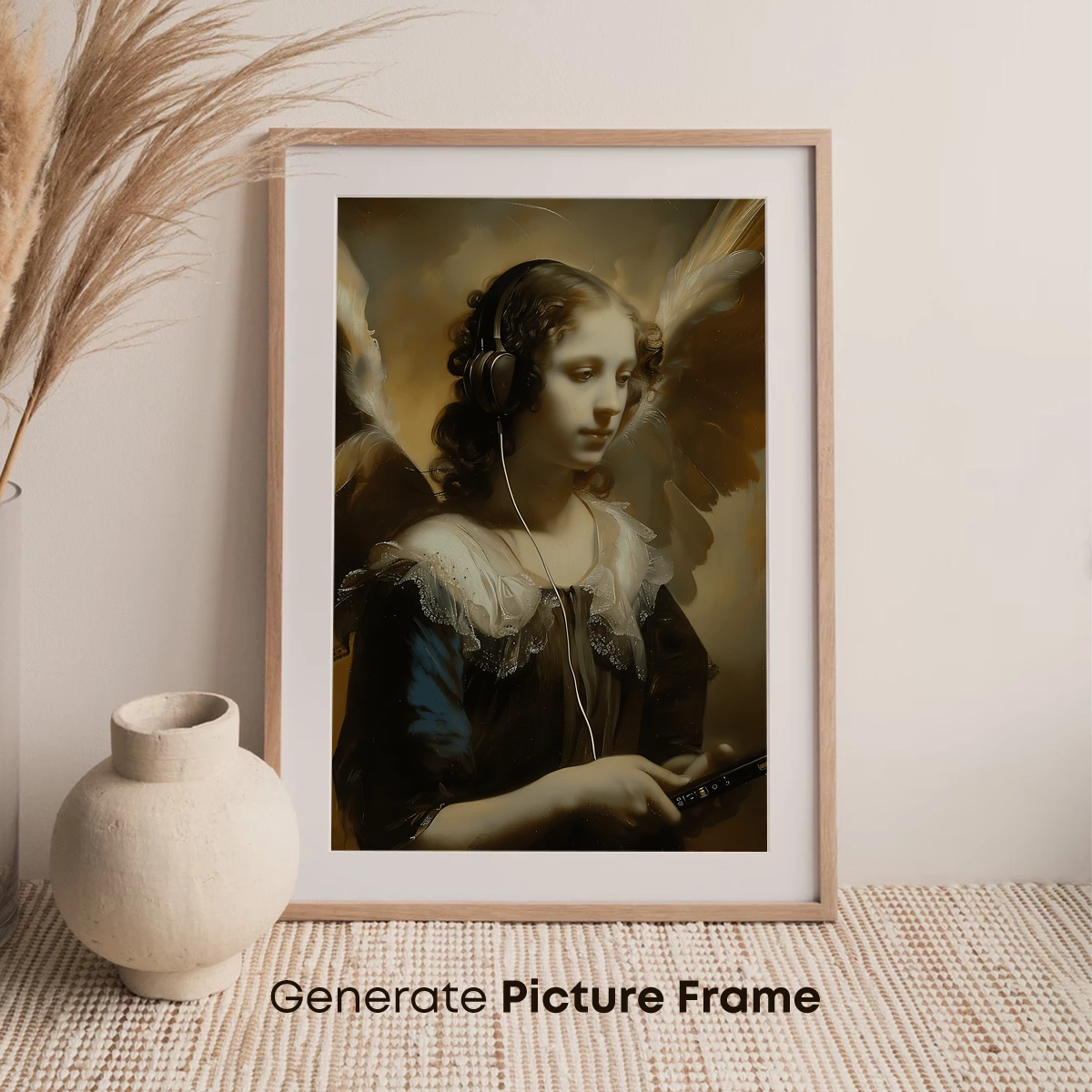 Baroque Angel with Modern Headphones - Image 7