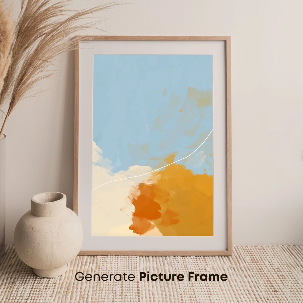 Abstract Horizon: Sky and Earth Merge in Warm Hues - Image 7