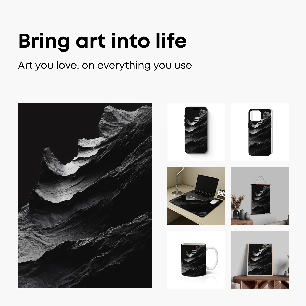 Eternal Shadows: Monochrome Rock Formations - Image 2