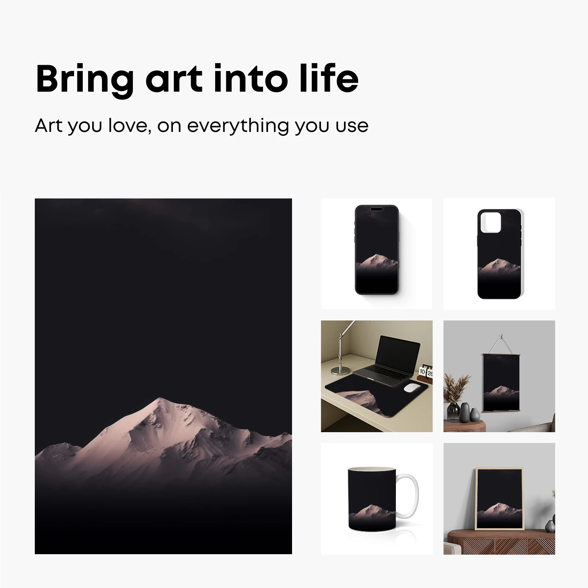 Eternal Snow Peak Under Midnight Sky - Image 2