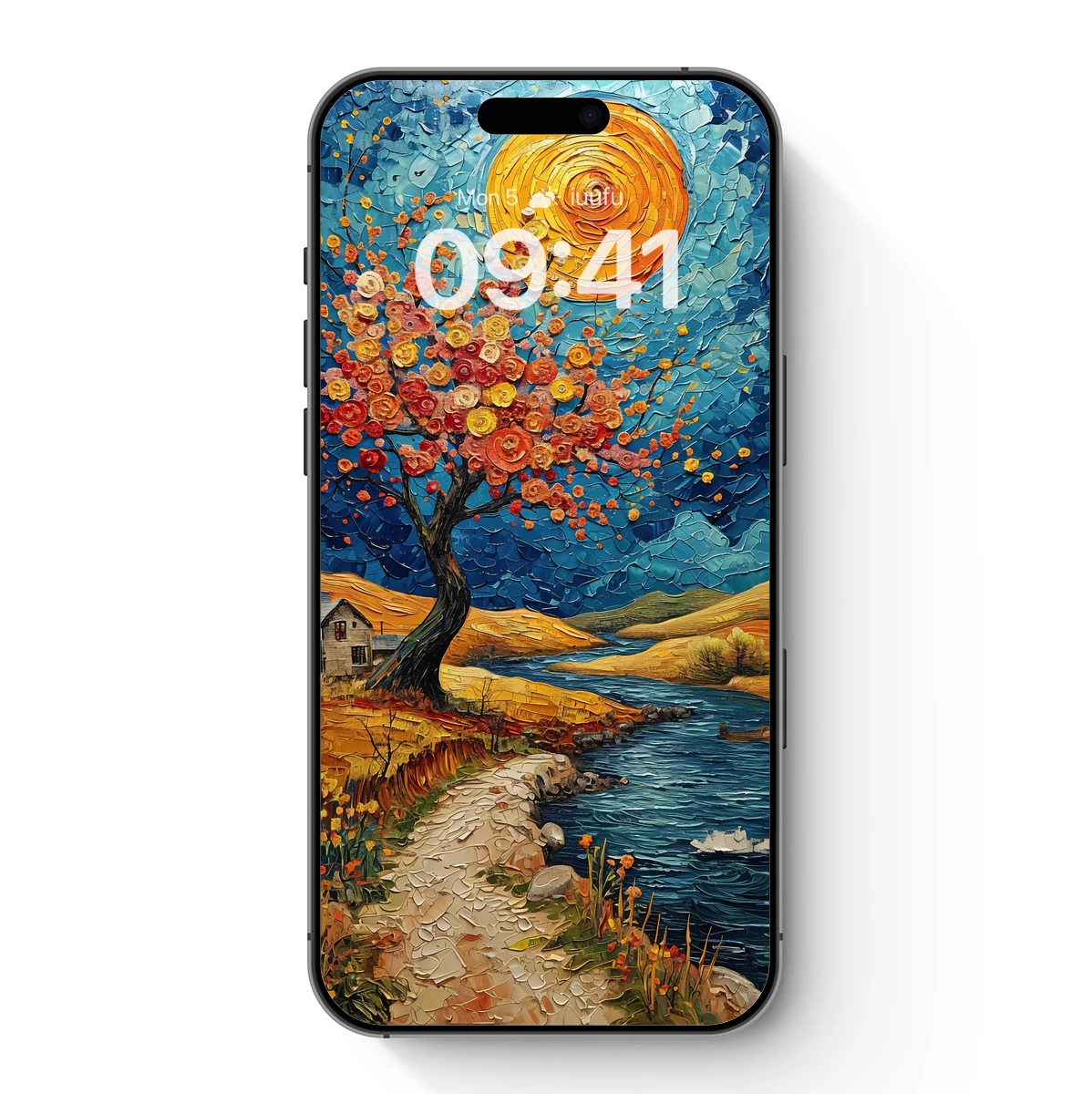 Blossom Moonlight: A Van Gogh-Inspired Floral Fantasy