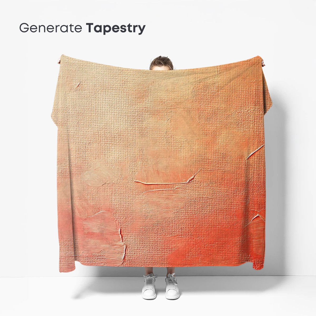 Coral Gradient Canvas: Textured Artistry - Image 5