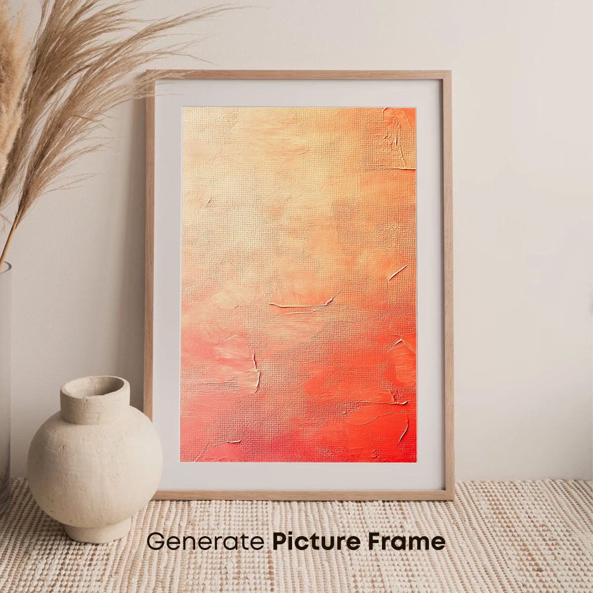 Coral Gradient Canvas: Textured Artistry - Image 7