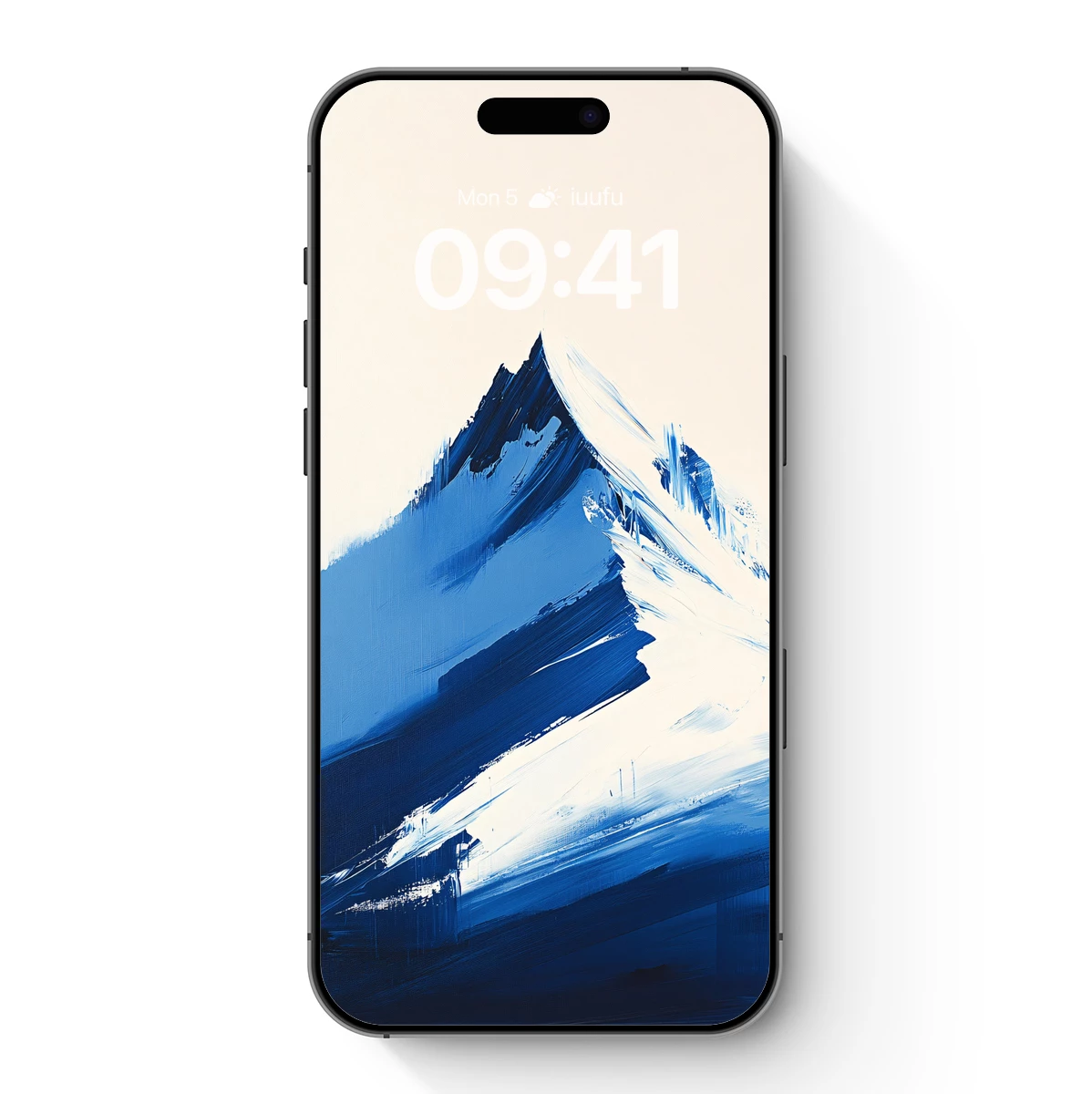 Brushstroke Mountain: Abstract Peaks in Blue