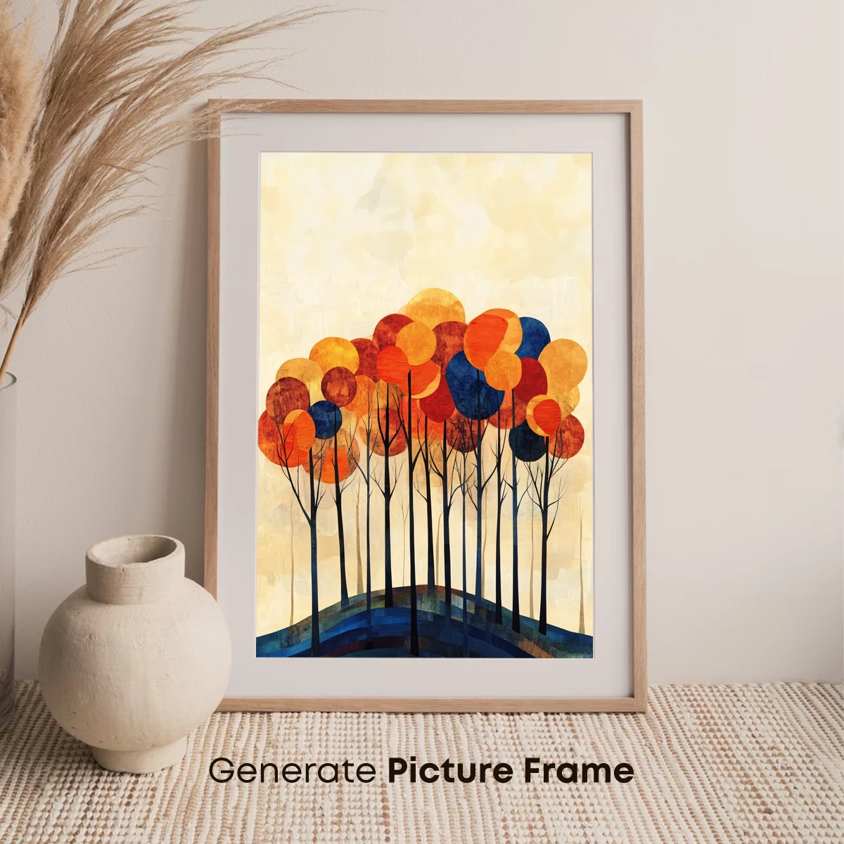 Autumnal Canopy: Abstract Trees in Warm Hues - Image 7