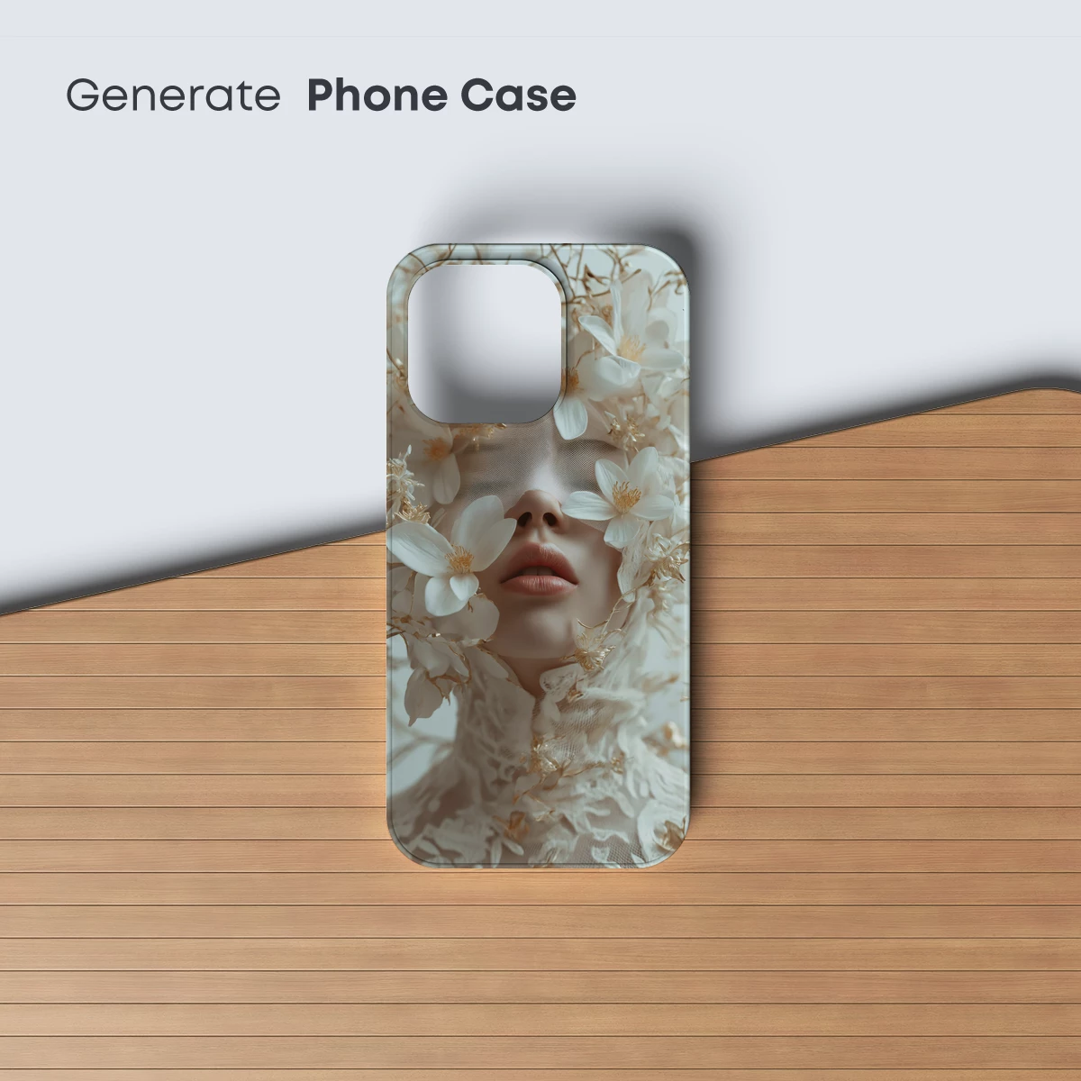 Ethereal Floral Veil: A Blossom-Hidden Portrait - Image 3