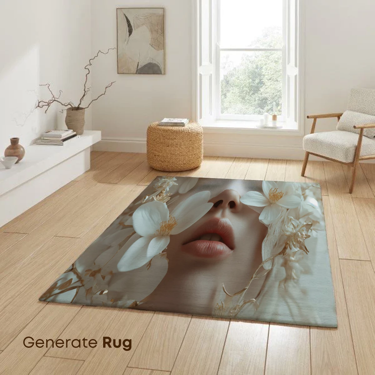 Ethereal Floral Veil: A Blossom-Hidden Portrait - Image 6