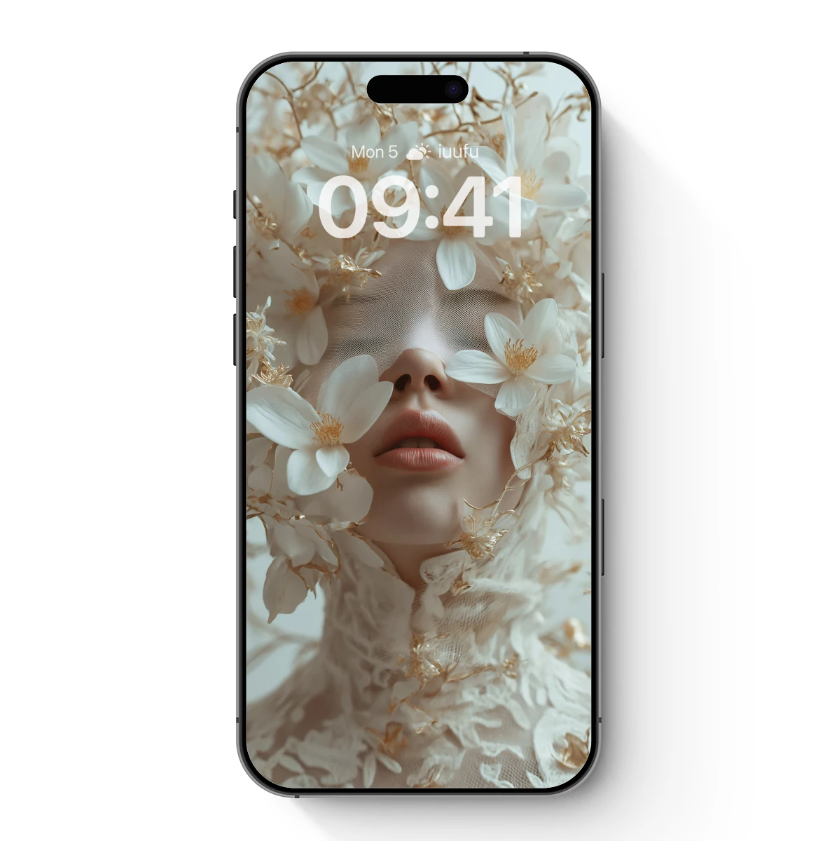 Ethereal Floral Veil: A Blossom-Hidden Portrait