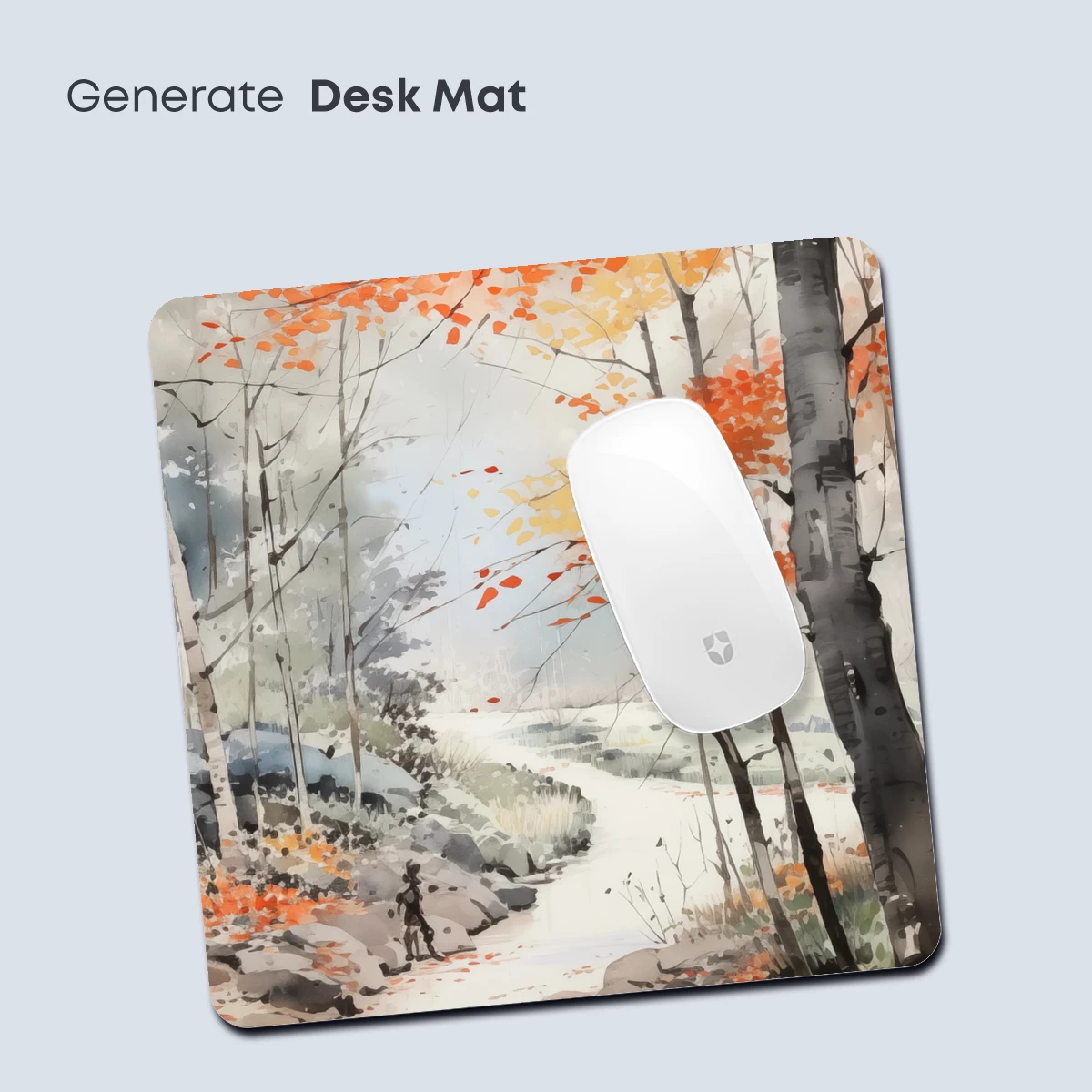 Autumnal Serenity: A Watercolor Forest Path - Image 4