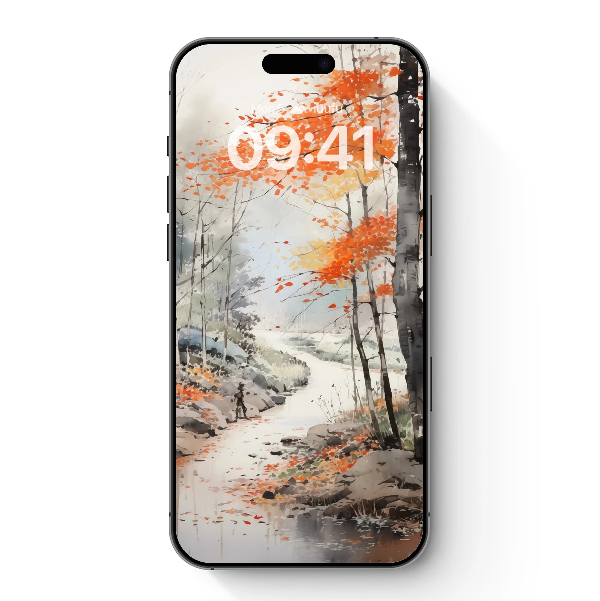 Autumnal Serenity: A Watercolor Forest Path